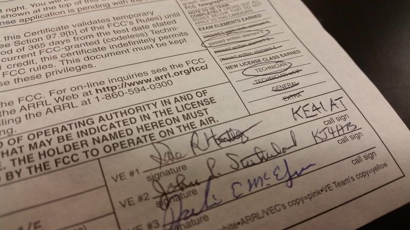 Illustration for article titled Passed my Amateur Radio exam!